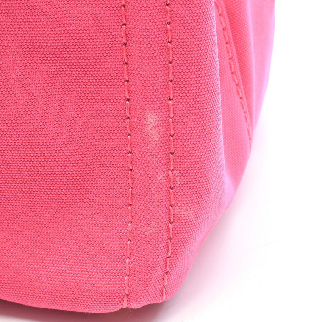Prada Tote Bag Canapa Magenta Ivory Canvas Medium — view 6