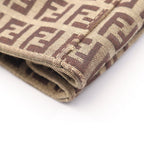 Fendi Tote Bag Zucchino Beige Brown Canvas Leather — view 7