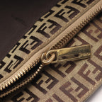 Fendi Tote Bag Zucchino Beige Brown Canvas Leather — view 5