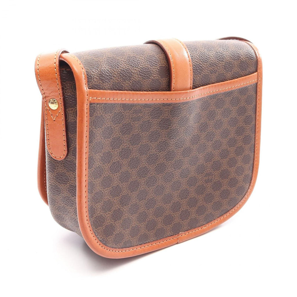 Celine Shoulder Bag Macadam Brown Dark Leather — view 2