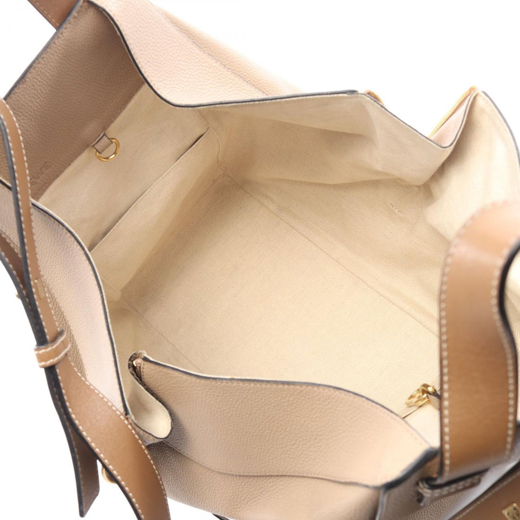 Loewe Handbag Hammock Medium 2-Way Beige Brown Leather Bag — view 3