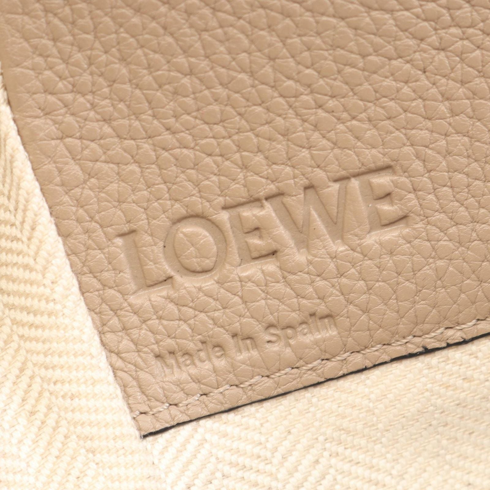 Loewe Handbag Hammock Medium 2-Way Beige Brown Leather Bag — view 4