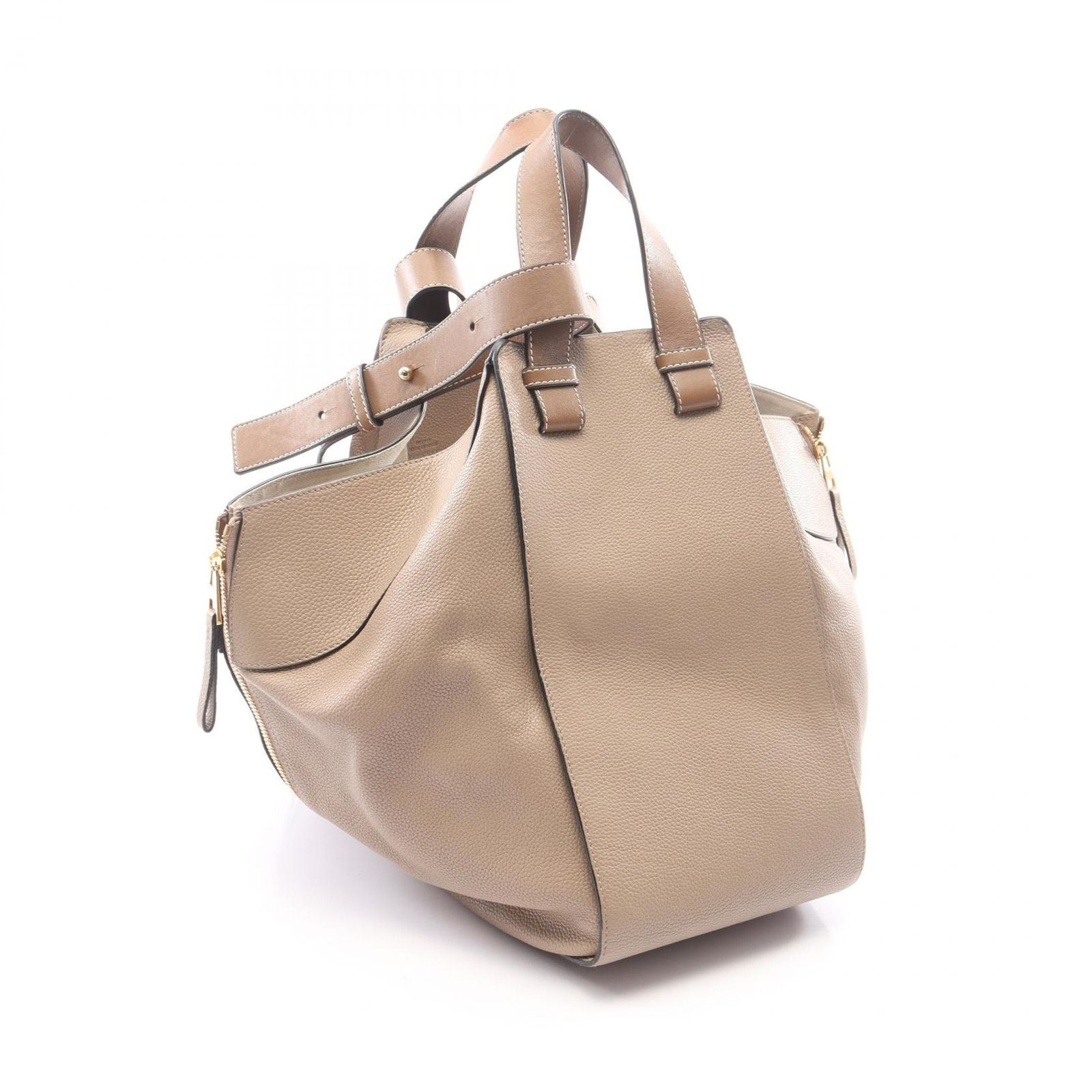 Loewe Handbag Hammock Medium 2-Way Beige Brown Leather Bag — view 2