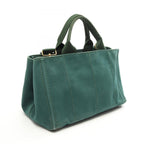 Prada Tote Bag Canapa 2-Way Green Black Canvas Medium — view 2