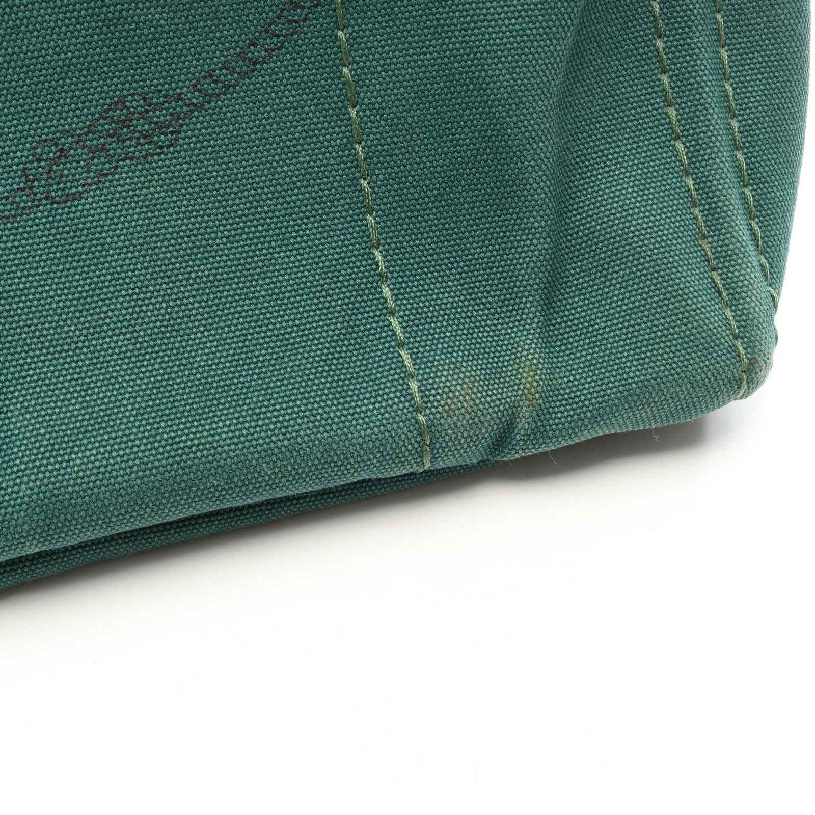Prada Tote Bag Canapa 2-Way Green Black Canvas Medium — view 8
