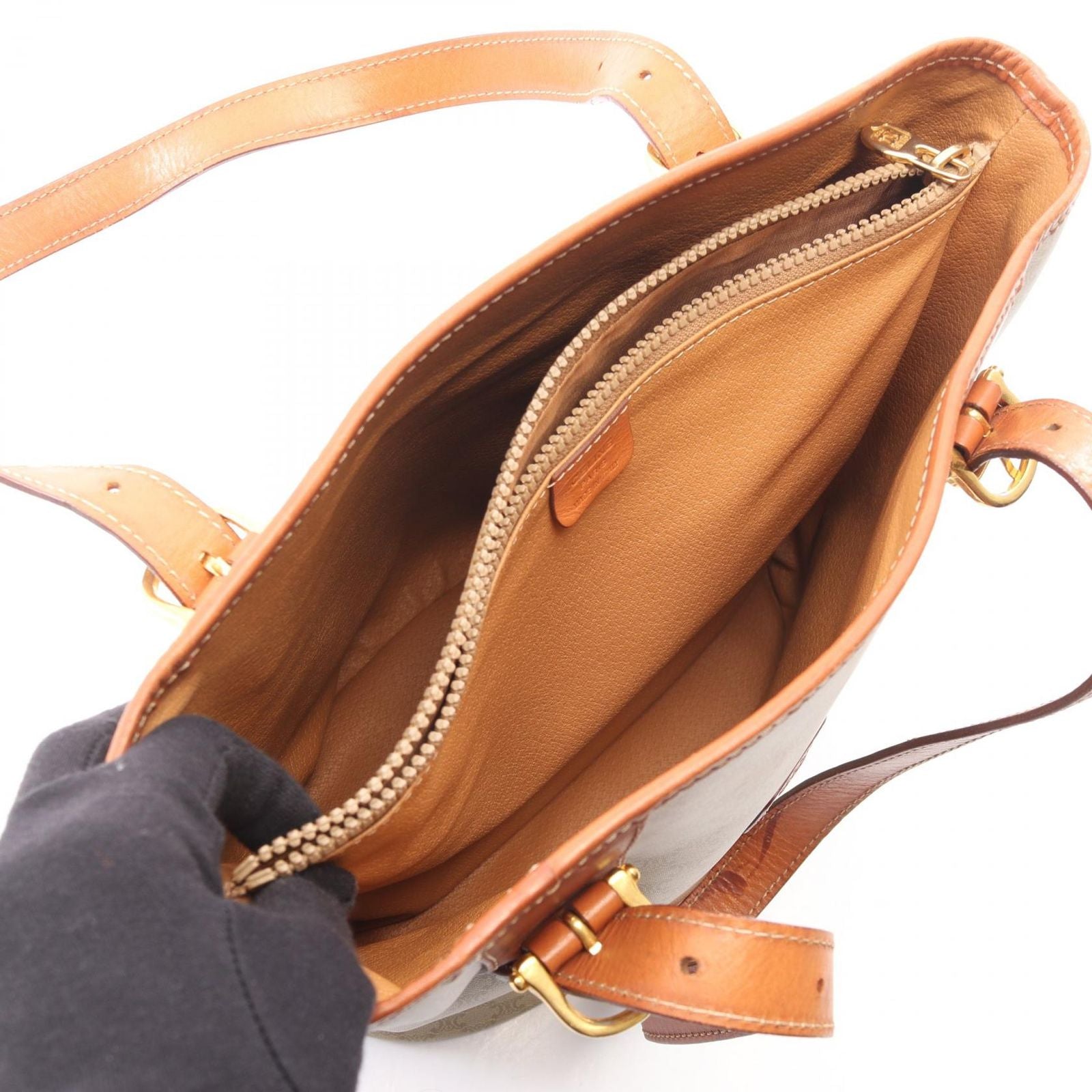 Celine Tote Bag Macadam Beige Brown Leather — view 3