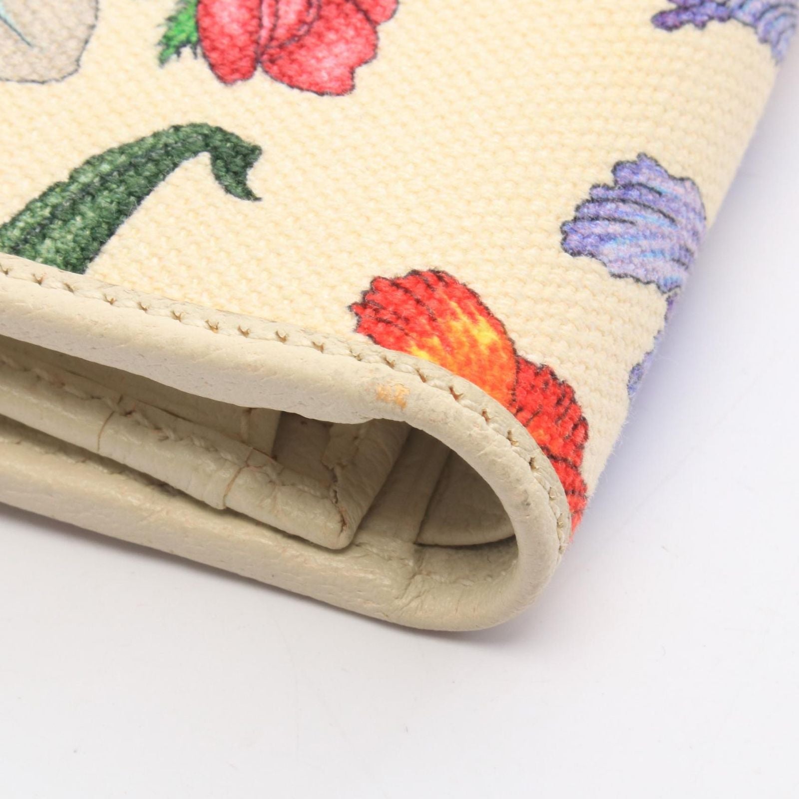 Gucci Bifold Wallet GG Marmont Flora Compact Ivory Multi Canvas Leather — view 7