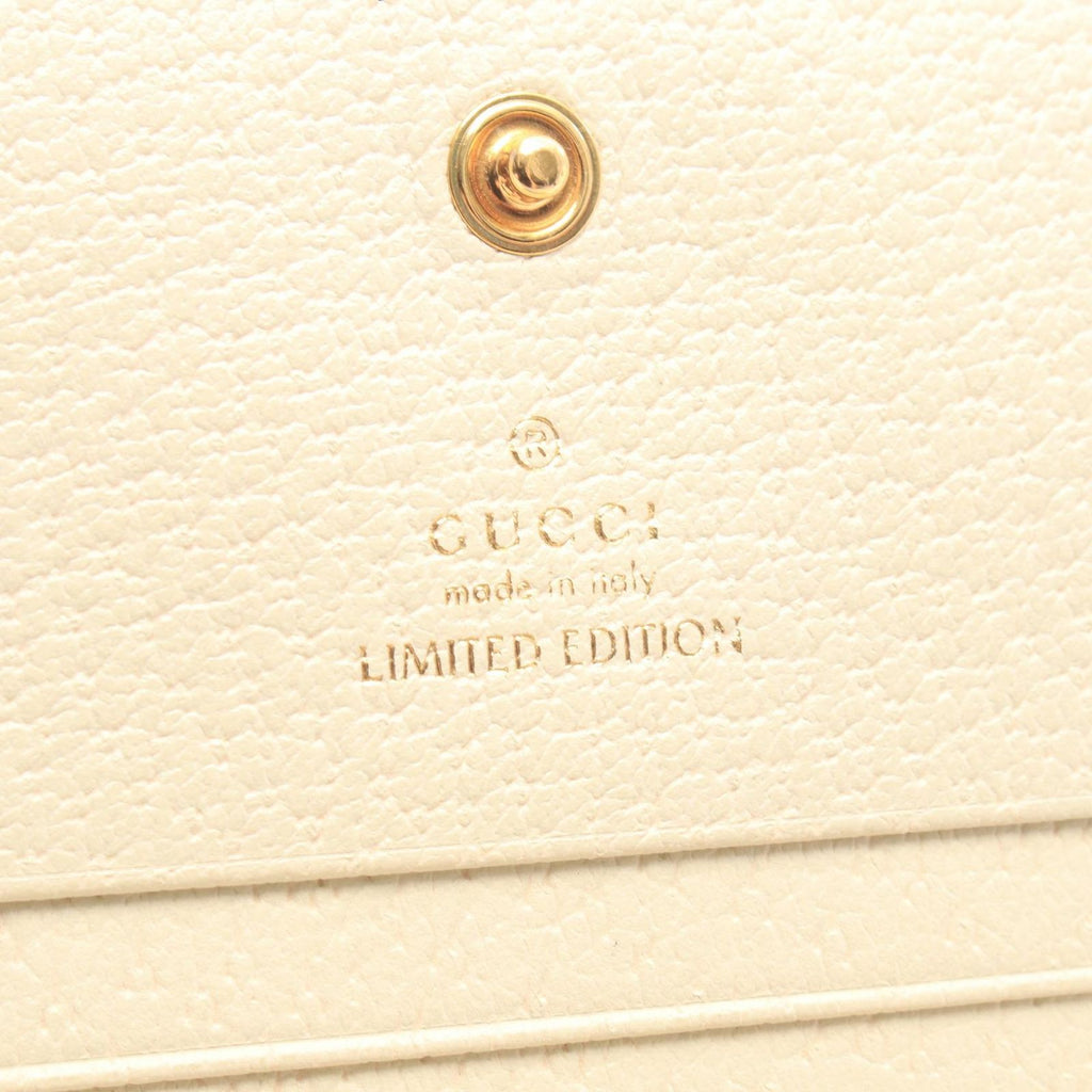 Gucci Bifold Wallet GG Marmont Flora Compact Ivory Multi Canvas Leather — view 5