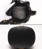 Chanel Chain Shoulder Bag Gold Drawstring Lambskin Triple CC Logo — view 3