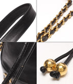 Chanel Chain Shoulder Bag Gold Drawstring Lambskin Triple CC Logo — view 6