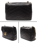 Chanel Chain Shoulder Bag Crossbody Gold V-stitch Chevron Singlechain — view 2