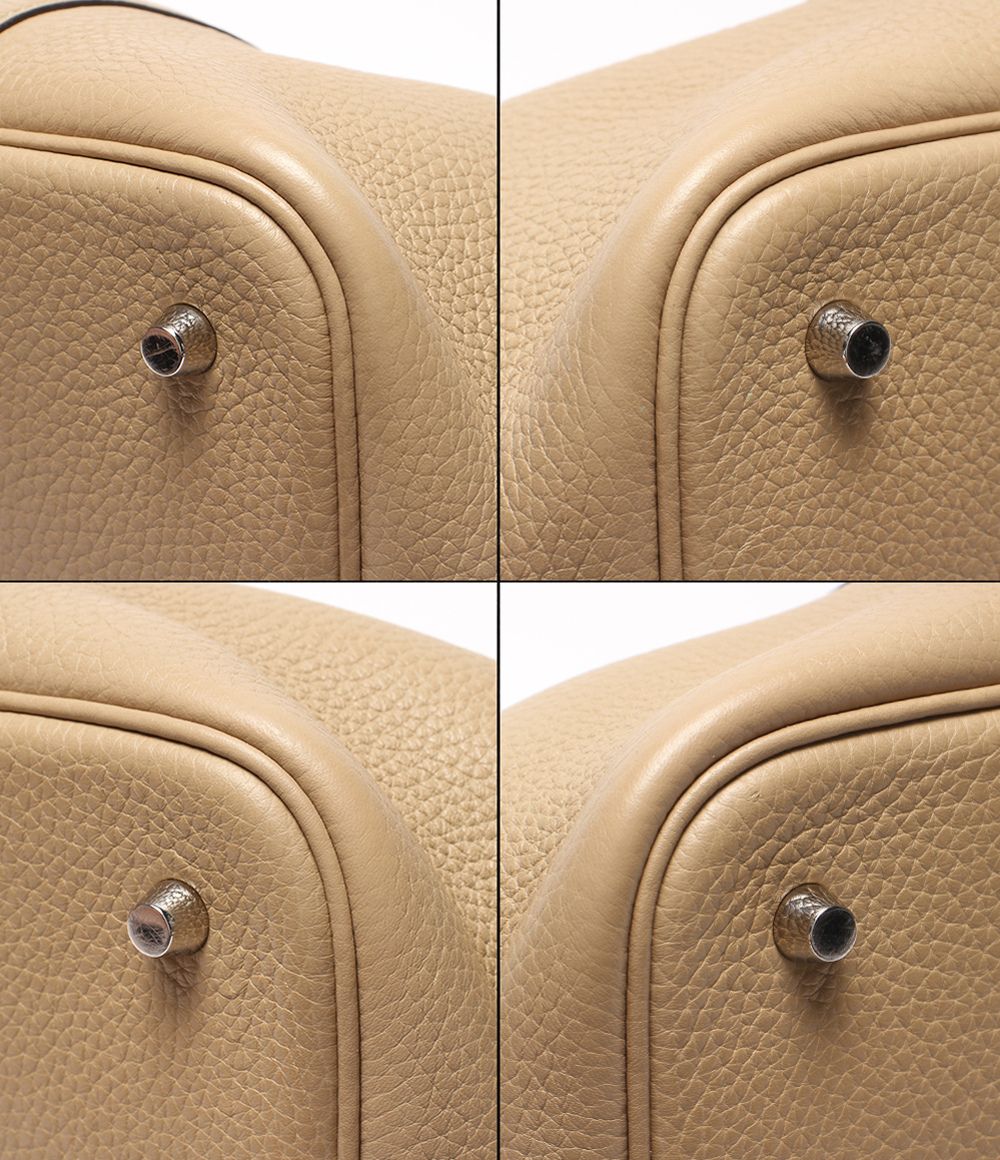 Hermes Handbag Silver Taurillon Clemence Picotin Lock PM — view 5