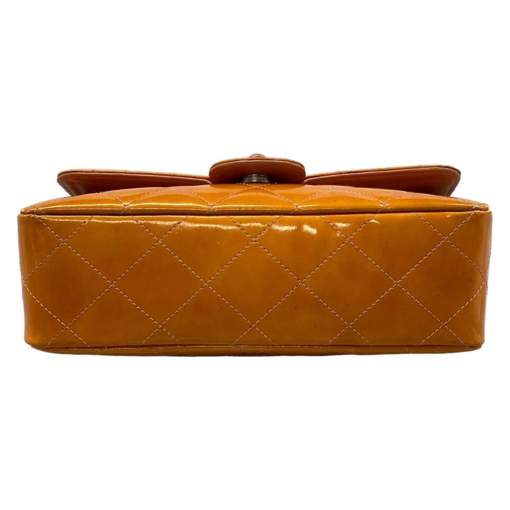 Chanel Shoulder Bag Single Flap Quilted Orange Pink Chain Leather — view 5