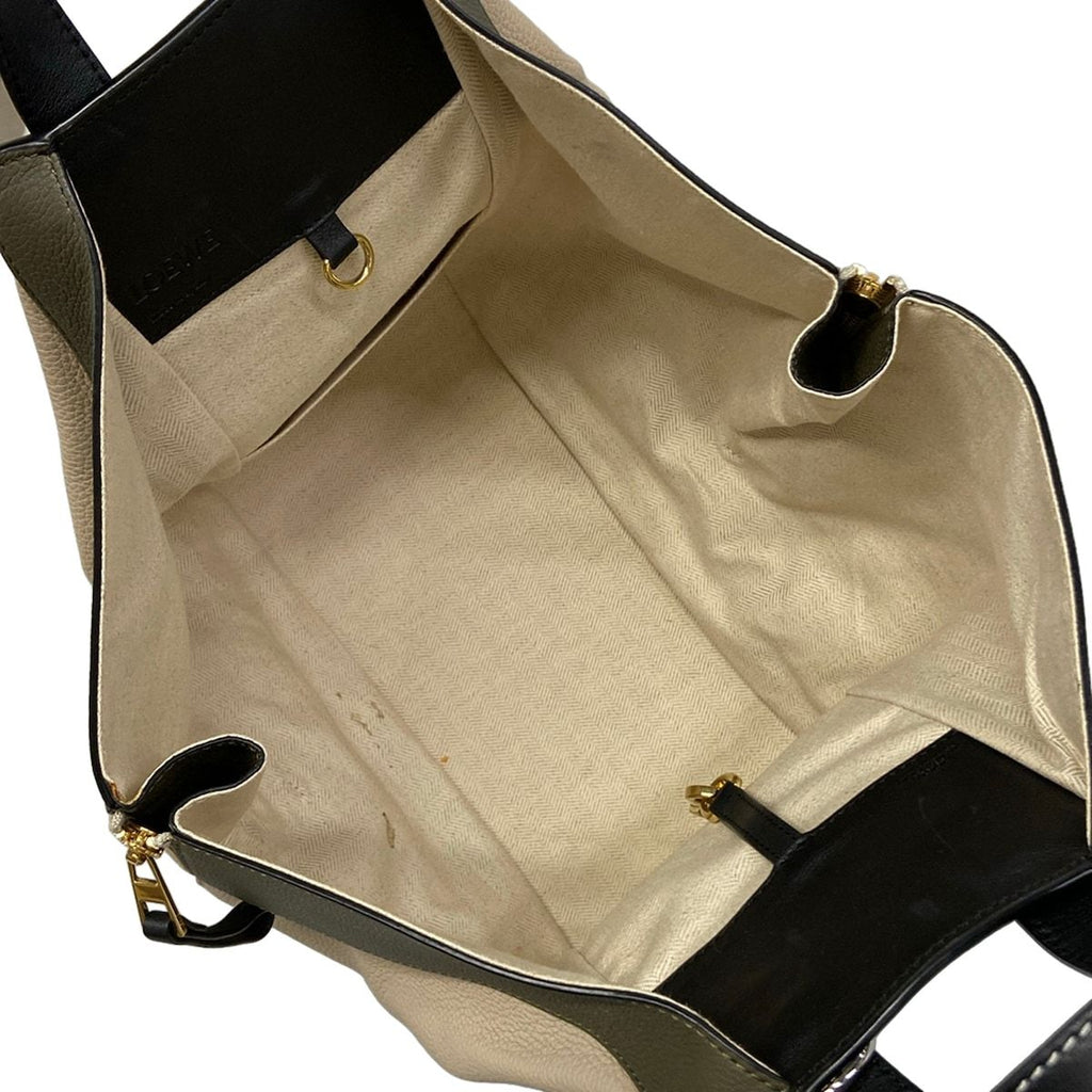 Loewe Handbag Hammock Medium Khaki Ivory Black Tricolor — view 7