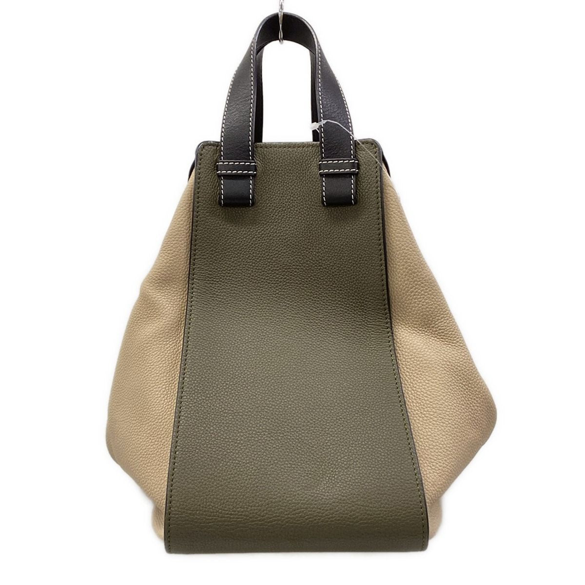 Loewe Handbag Hammock Medium Khaki Ivory Black Tricolor — view 3