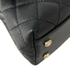 Chanel Handbag Small Top Handle Flap Bag Quilted Coco XS Black — view 7