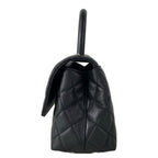 Chanel Handbag Small Top Handle Flap Bag Quilted Coco XS Black — view 4