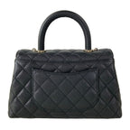 Chanel Handbag Small Top Handle Flap Bag Quilted Coco XS Black — view 3