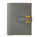Hermes Bifold Wallet Bearn Compact Gris Meyer Gold