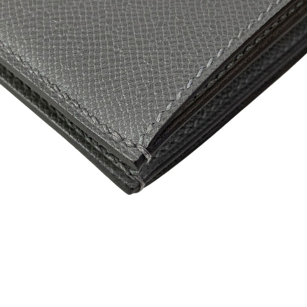 Hermes Bifold Wallet Bearn Compact Gris Meyer Gold — view 7
