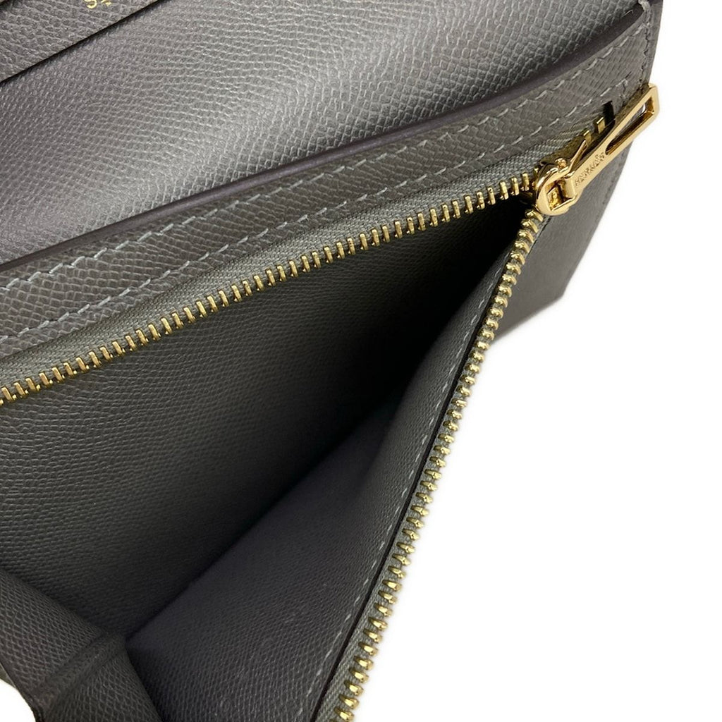 Hermes Bifold Wallet Bearn Compact Gris Meyer Gold — view 4
