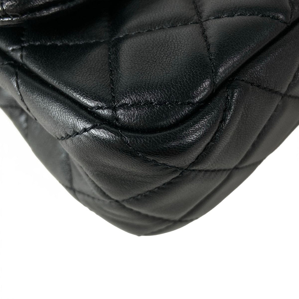 Chanel Shoulder Bag Mini Quilted Black Metal Gold Chain Coco Ball Lambskin — view 7