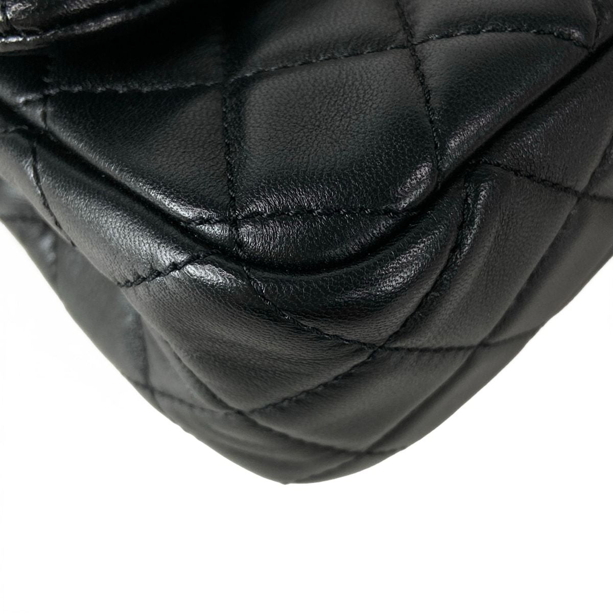 Chanel Shoulder Bag Mini Quilted Black Metal Gold Chain Coco Ball Lambskin — view 7