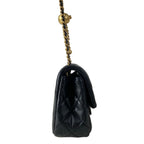 Chanel Shoulder Bag Mini Quilted Black Metal Gold Chain Coco Ball Lambskin — view 2