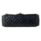 Chanel Shoulder Bag Mini Quilted Black Metal Gold Chain Coco Ball Lambskin — view 5