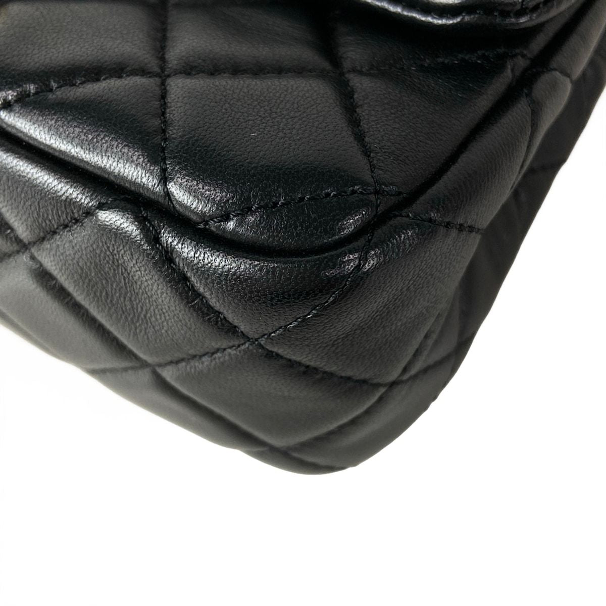 Chanel Shoulder Bag Mini Quilted Black Metal Gold Chain Coco Ball Lambskin — view 6