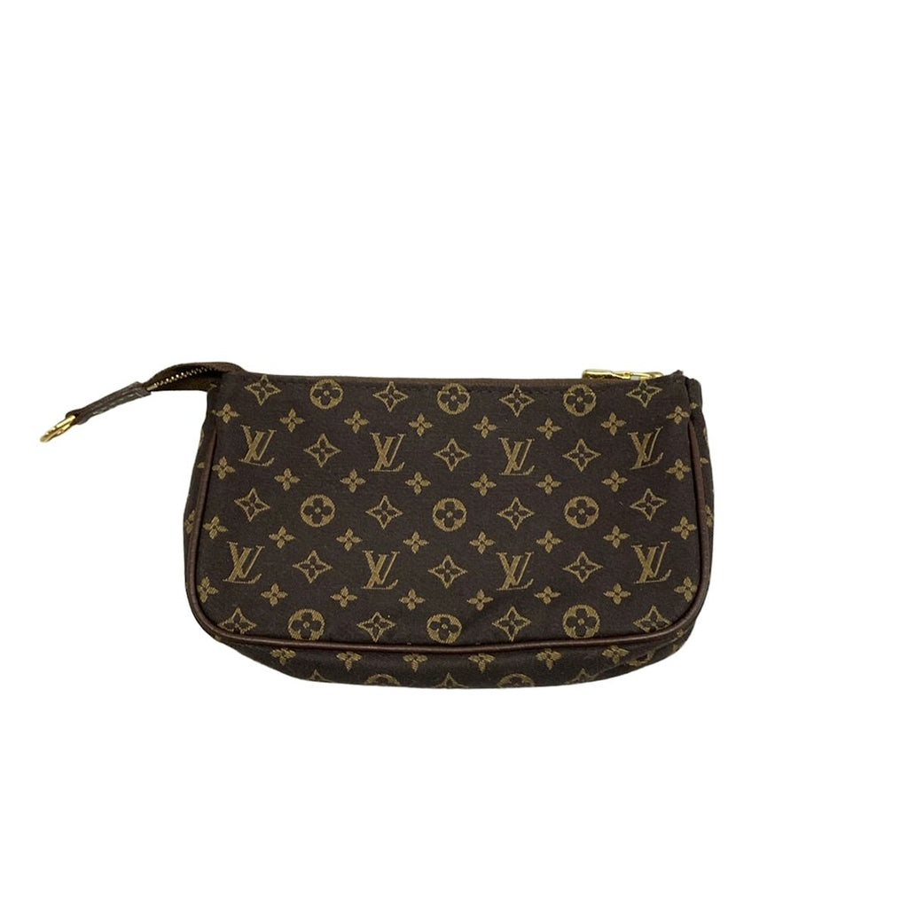 Louis Vuitton Shoulder Bag Monogram Mini Lin Bucket PM Ebene Cotton Linen — view 8