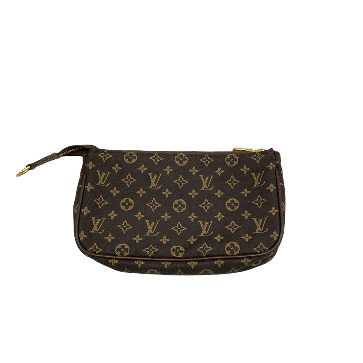 Louis Vuitton Shoulder Bag Monogram Mini Lin Bucket PM Ebene Cotton Linen — view 8