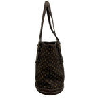 Louis Vuitton Shoulder Bag Monogram Mini Lin Bucket PM Ebene Cotton Linen — view 4