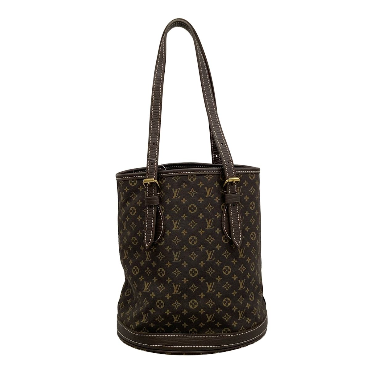 Louis Vuitton Shoulder Bag Monogram Mini Lin Bucket PM Ebene Cotton Linen — view 3