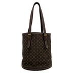 Louis Vuitton Shoulder Bag Monogram Mini Lin Bucket PM Ebene Cotton Linen