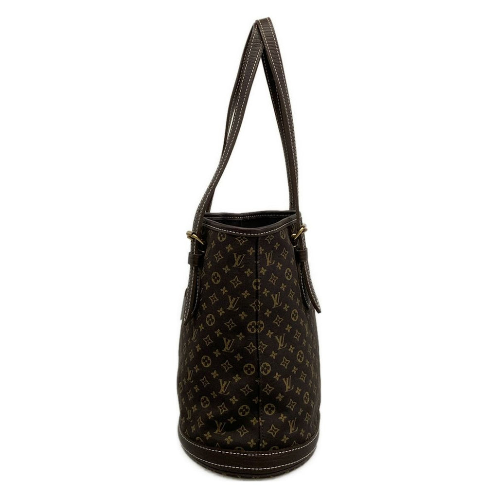 Louis Vuitton Shoulder Bag Monogram Mini Lin Bucket PM Ebene Cotton Linen — view 2
