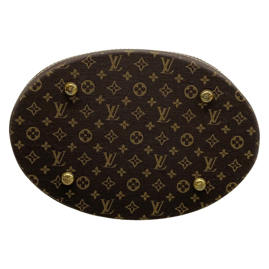 Louis Vuitton Shoulder Bag Monogram Mini Lin Bucket PM Ebene Cotton Linen — view 5