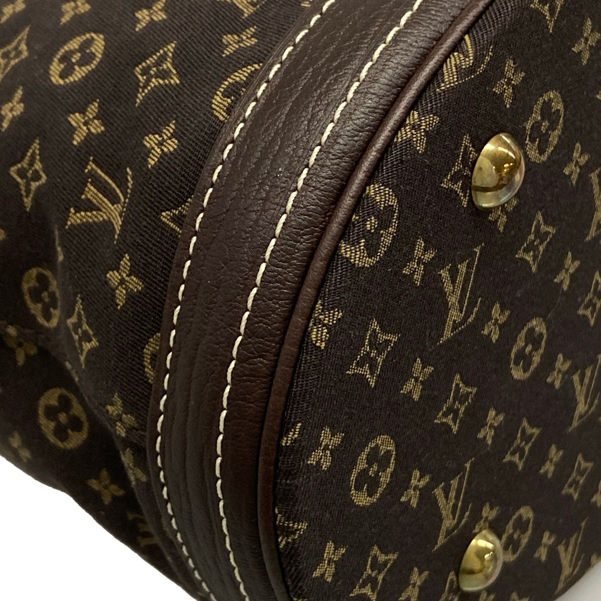 Louis Vuitton Shoulder Bag Monogram Mini Lin Bucket PM Ebene Cotton Linen — view 6