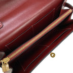 Hermes Wallet Kelly Long to Go Rouge Ash on Chain Gold Shoulder Bag — view 4