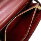 Hermes Wallet Kelly Long to Go Rouge Ash on Chain Gold Shoulder Bag — view 5