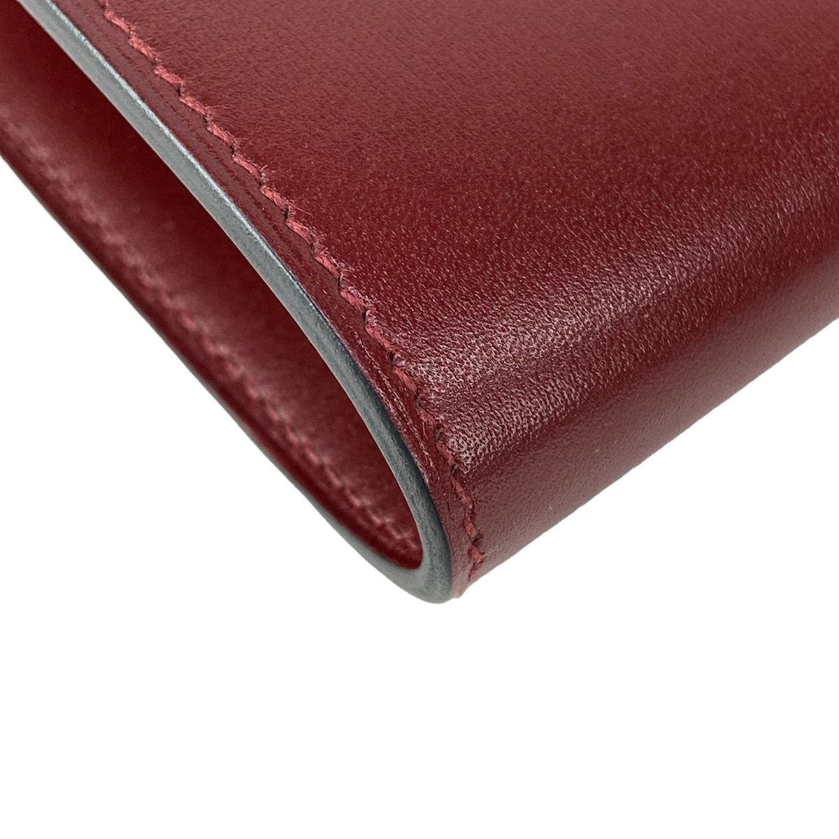 Hermes Wallet Kelly Long to Go Rouge Ash on Chain Gold Shoulder Bag — view 7