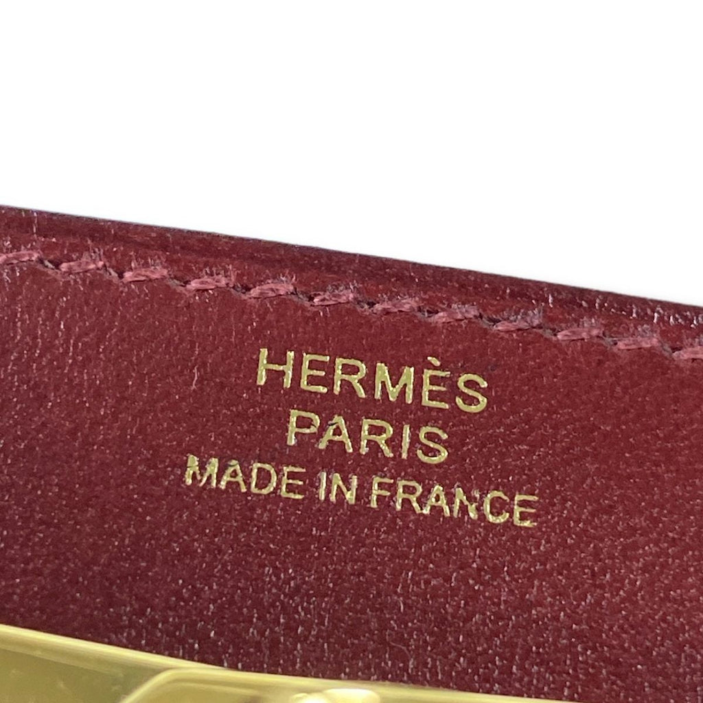 Hermes Wallet Kelly Long to Go Rouge Ash on Chain Gold Shoulder Bag — view 6