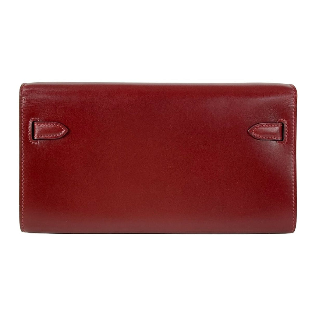 Hermes Wallet Kelly Long to Go Rouge Ash on Chain Gold Shoulder Bag — view 2