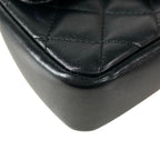 Chanel Shoulder Bag Mini Quilted Black Chain Gold Pearl Metal 2-Way — view 7
