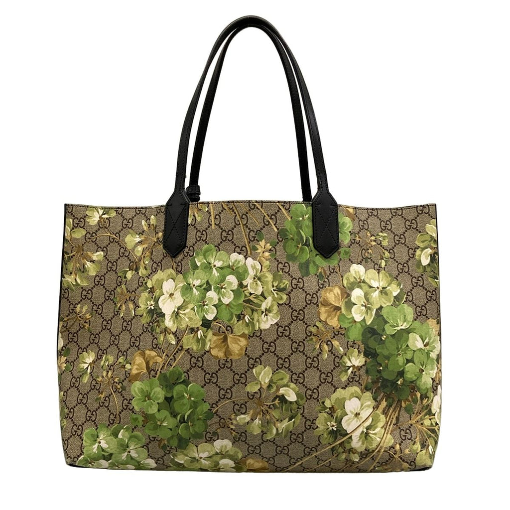 Gucci Tote Bag GG Blooms Medium Reversible Leather Beige Yellow Green Multi — view 3