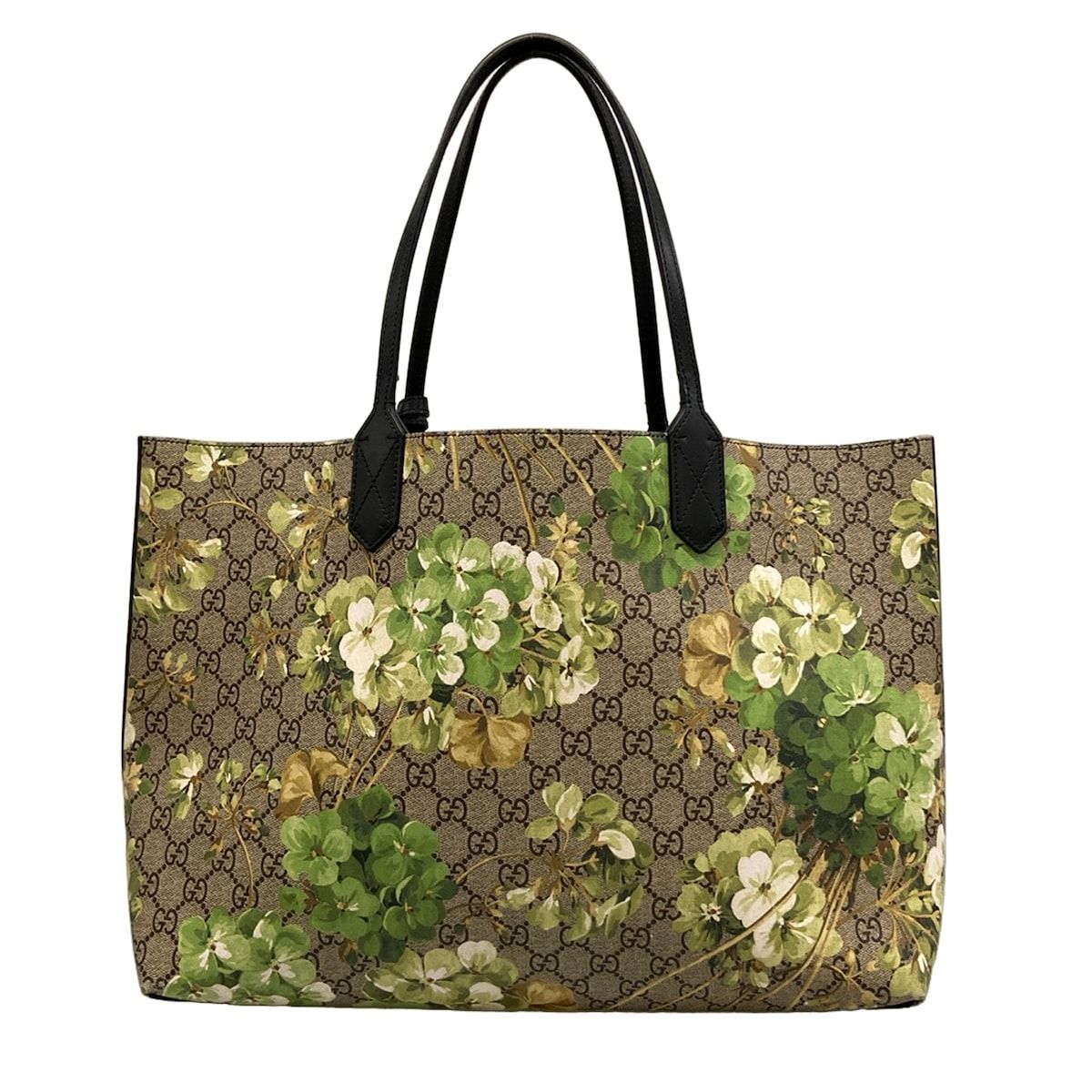 Gucci Tote Bag GG Blooms Medium Reversible Leather Beige Yellow Green Multi — view 3