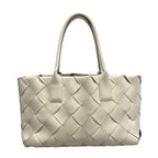 Bottega Veneta Tote Bag Maxicaba Maxi Intrecciato White Leather — view 3