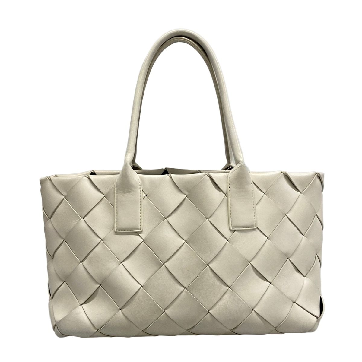 Bottega Veneta Tote Bag Maxicaba Maxi Intrecciato White Leather — view 3