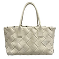 Bottega Veneta Tote Bag Maxicaba Maxi Intrecciato White Leather