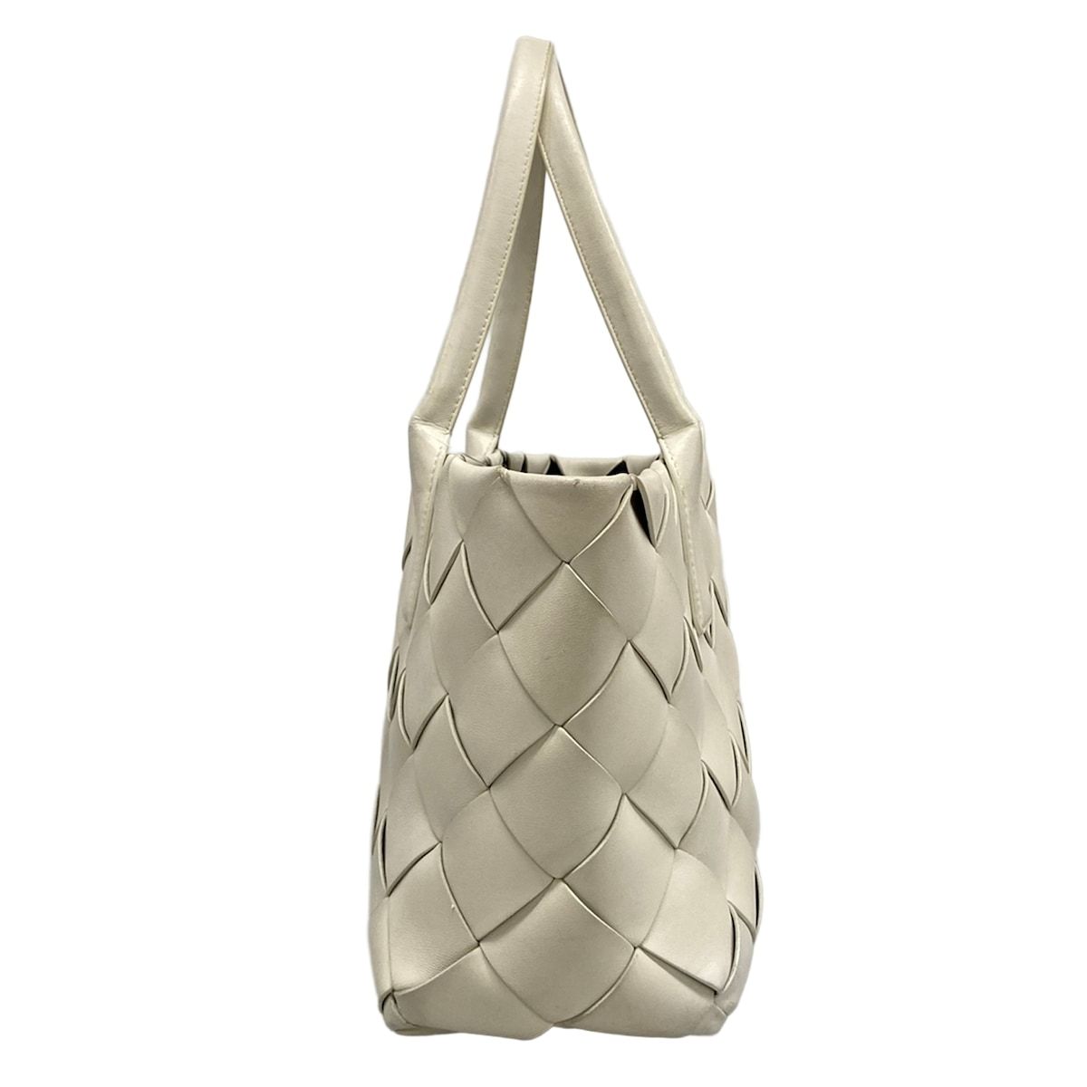 Bottega Veneta Tote Bag Maxicaba Maxi Intrecciato White Leather — view 2